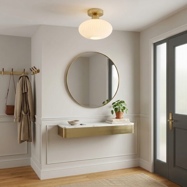 Plafonnier boule art déco