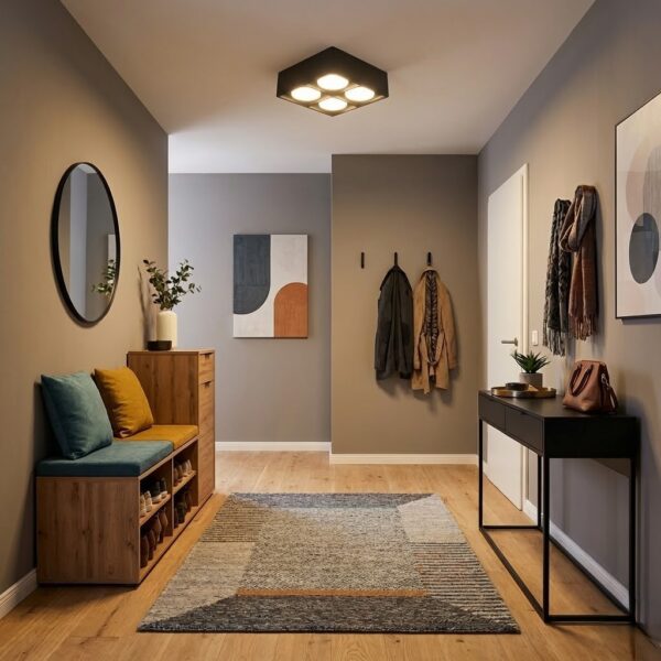 Plafonnier carré 4 spots orientables