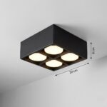Plafonnier carré 4 spots orientables – Image 2