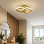 Plafonnier carré doré