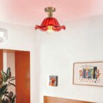 Plafonnier fleurs verre coloré – Image 7