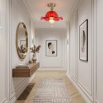 Plafonnier fleurs verre coloré