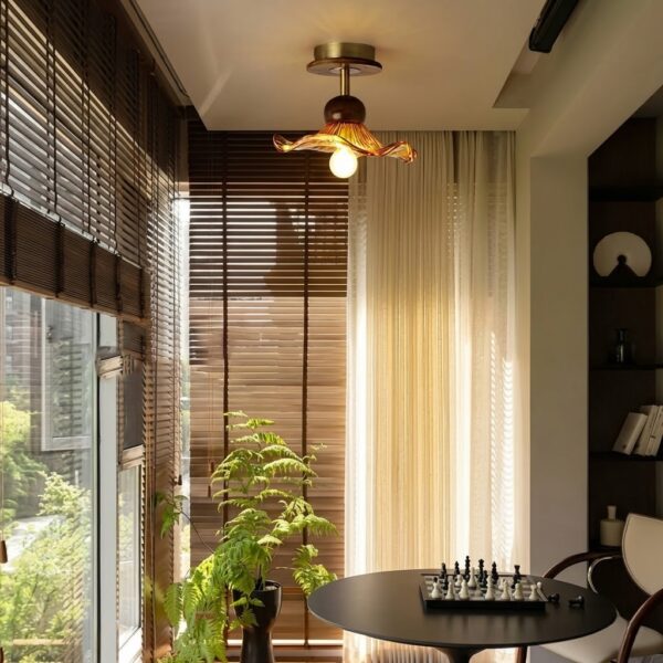 Plafonnier fleurs vintage