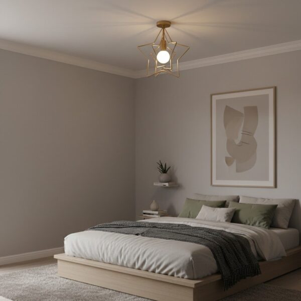 Plafonnier laiton chambre étoile