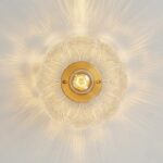 Plafonnier laiton et verre – Image 3