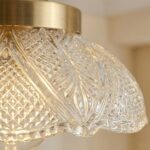 Plafonnier laiton et verre – Image 5