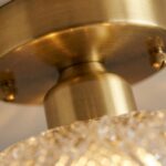 Plafonnier laiton et verre – Image 7