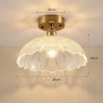 Plafonnier laiton et verre – Image 8