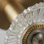 Plafonnier laiton et verre strié – Image 4