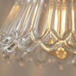 Plafonnier laiton et verre strié – Image 5