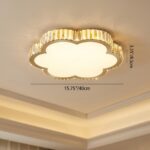 Plafonnier LED doré cristal – Image 4