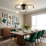 Plafonnier noir et laiton – Image 6