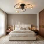 Plafonnier noir et laiton – Image 3