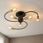 Plafonnier noir et laiton 4