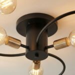 Plafonnier noir et laiton – Image 4