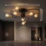 Plafonnier noir et laiton – Image 7