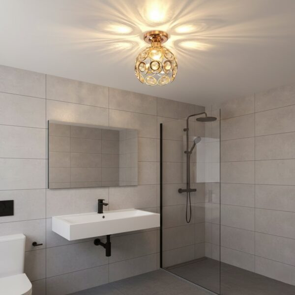 Plafonnier salle de bain laiton