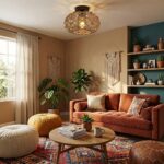 Plafonnier salon rotin – Image 6