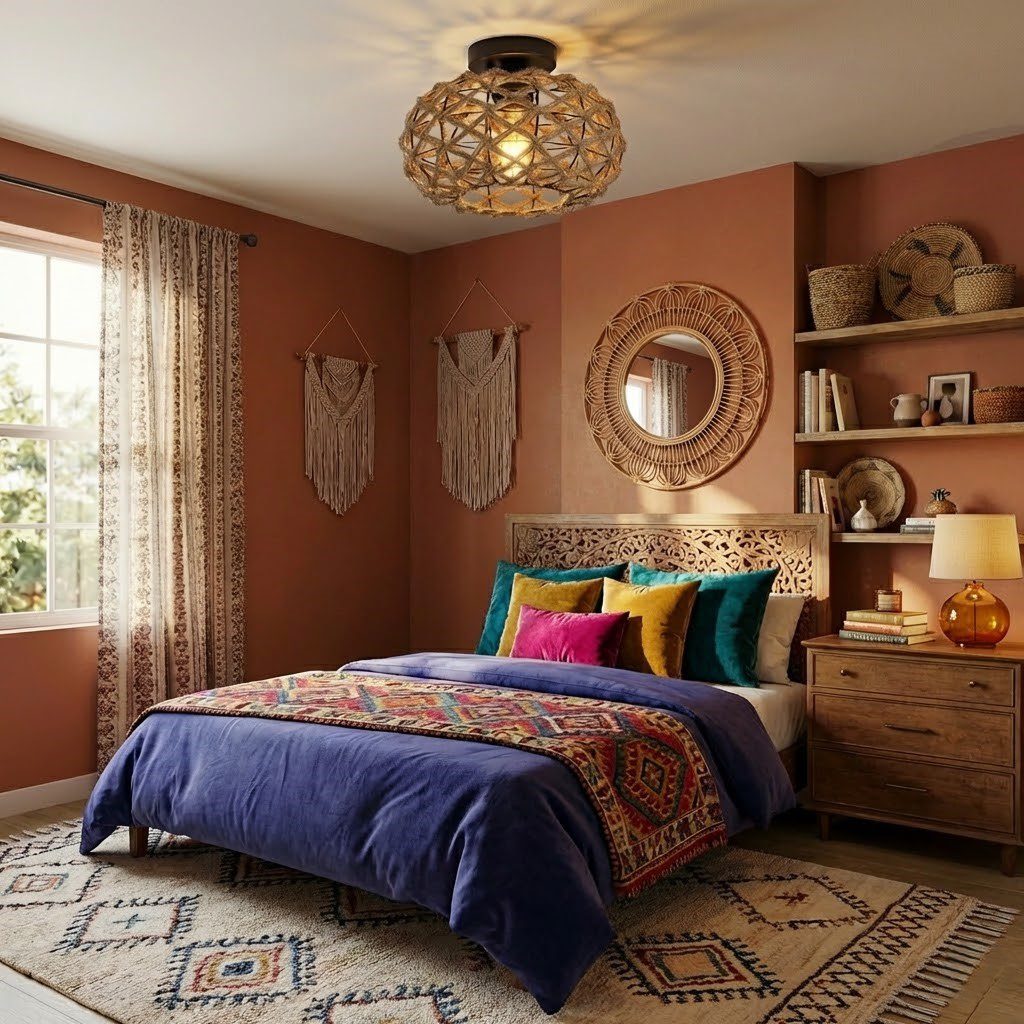 Plafonnier-salon-rotin-2 Plafonnier salon rotin – Image 1