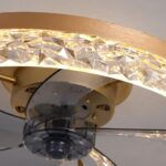 Plafonnier ventilateur doré – Image 6