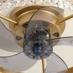 Plafonnier ventilateur doré – Image 4