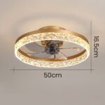 Plafonnier ventilateur doré – Image 3