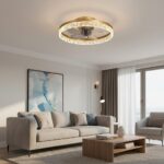 Plafonnier ventilateur doré – Image 2