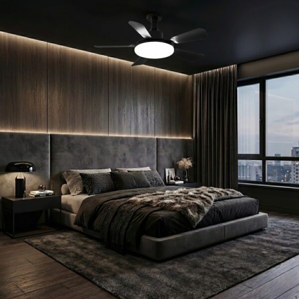 Plafonnier ventilateur noir