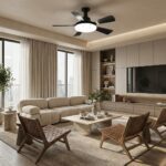 Plafonnier ventilateur noir – Image 3