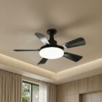 Plafonnier ventilateur noir – Image 2