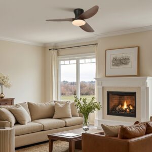 Plafonnier-ventilateur-noir-et-bois-2
