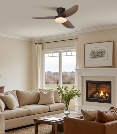 Plafonnier-ventilateur-noir-et-bois-2