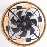 Plafonnier ventilateur rotin – Image 2