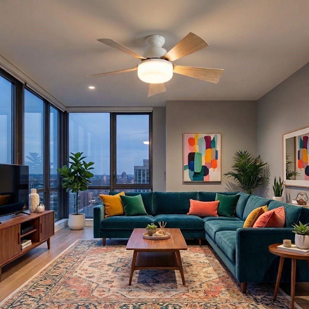 Plafonnier-ventilateur-télécommande-6 Plafonnier ventilateur avec télécommande – Image 1