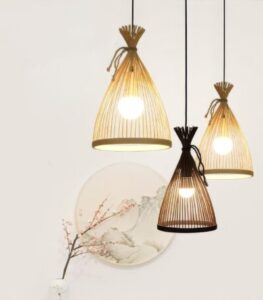 Suspension bambou cône couloir 1