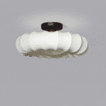 Grand plafonnier rond tissu – Image 2