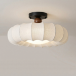 Grand plafonnier rond tissu – Image 4