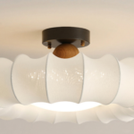 Grand plafonnier rond tissu – Image 3