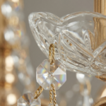Lustre plafonnier ancien en laiton 5 branches – Image 5