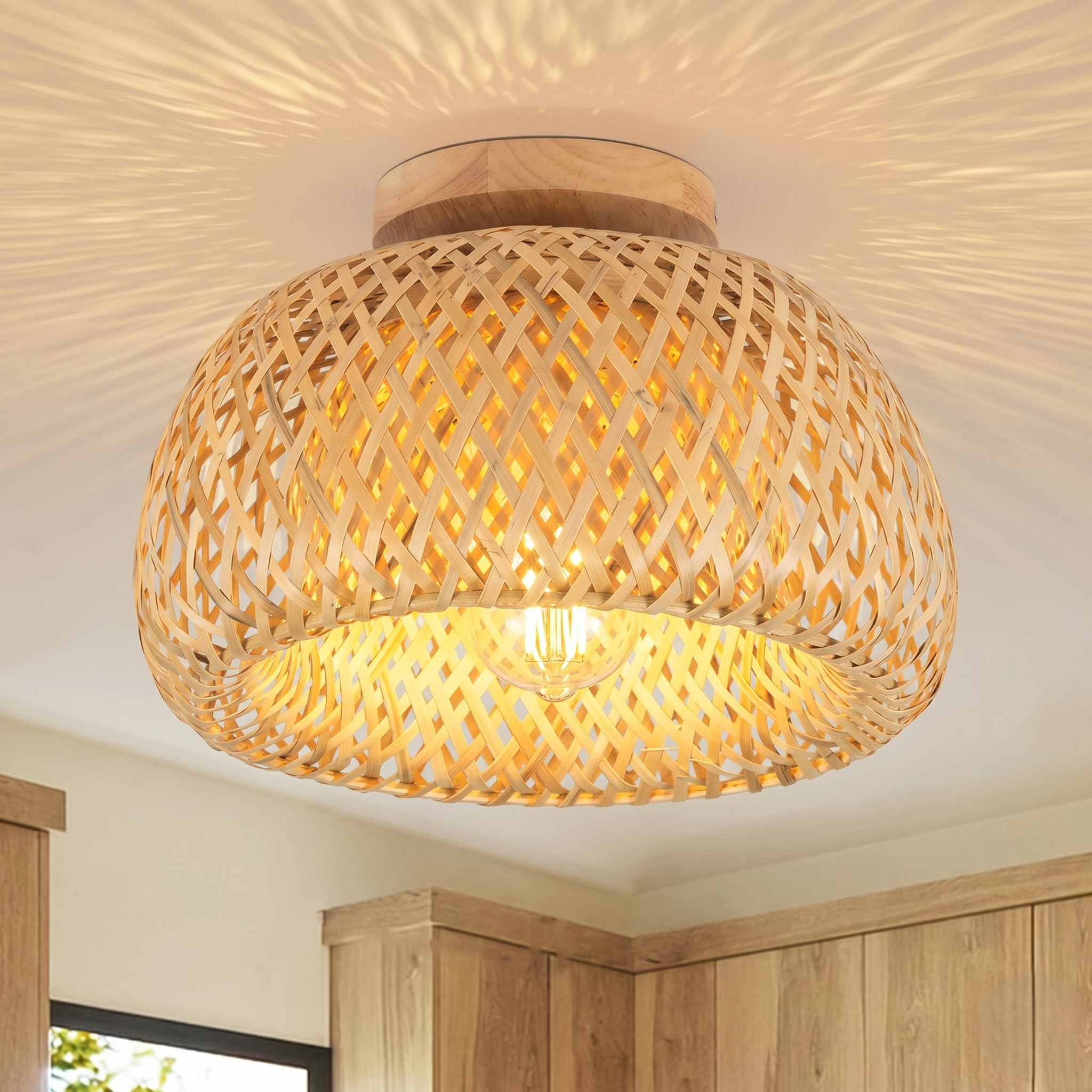 plafonnier-bambou-led-5 Plafonnier bambou minimaliste – Image 1