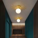 Plafonnier boule doré – Image 3