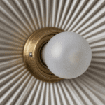 Plafonnier opaline doré vintage – Image 2