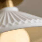 Plafonnier opaline doré vintage – Image 3