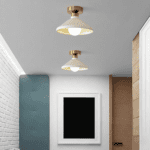Plafonnier opaline doré vintage – Image 5