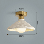 Plafonnier opaline doré vintage – Image 7