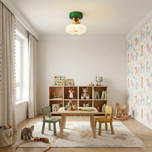 Plafonnier enfant fleurs