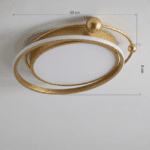 Plafonnier metal cercle doré – Image 7