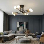 Plafonnier noir et doré