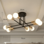 Plafonnier noir et doré – Image 8