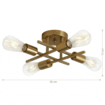Plafonnier quatre lampes dorées – Image 8